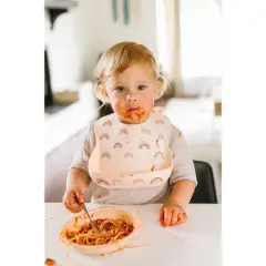 Loulou Lollipop Printed Silicone Bib - Rainbow