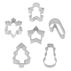 R&M International 6 Piece Mini Christmas Cookie Cutter Set