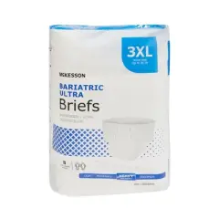 McKesson Ultra Plus Bariatric Incontinence Briefs - Disposable, Heavy Absorbency, 3XL