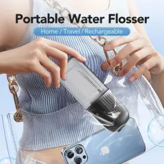 Operan Wireless Water Flosser, Portable Electric Water Dental Flossers, Oral Irrigator with 4 Nozzles, 4 Modes, 200 ml, IPX7 Waterproof, Rechargeable for Teeth Cleaning, for Family and Travel