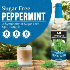 Syruvia Sugar Free Peppermint Syrup - 25.4 fl oz. Premium Flavoring Syrup For Coffee