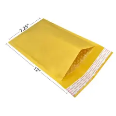 UOFFICE Pack of 15 Kraft Bubble Mailers 7.25" x 12" - #1 Self-Seal Padded Envelopes