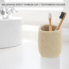 Evideco French Home Goods Elegant Sea Sponge Inspired Tumbler / Toothbrush Holder - Oceanic Charm