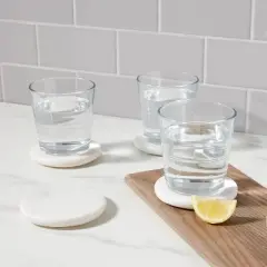 4pk Marble Coasters White - Threshold&trade;