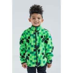 Minecraft Creeper Fleece Zip Up Jacket Little Kid to Big KId