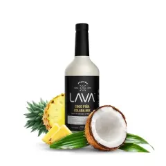 LAVA Premium Coco Pina Colada Made with Cream of Coconut and Real Pineapple, No Artificial Sweeteners or Flavors, 1-Liter Glass Bottle (33.8oz)
