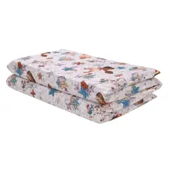 NoJo Disney Moana Free as the Ocean Aqua, Purple, Orange, and White Tropical Preschool Nap Pad Sheet