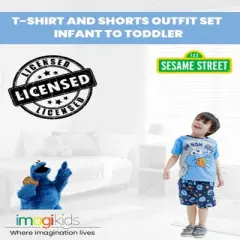 Sesame Street Elmo Cookie Monster T-Shirt and Shorts Outfit Set Infant to Toddler