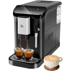 Espresso Machine with Grinder, 20-Bar Coffee Maker with Steam Milk Frother, Removable Water Tank, for Espresso, Cappuccino & Latte at Home