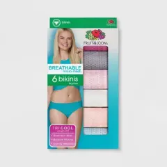 Fruit of the Loom Women's 6pk Breathable Micro-Mesh Bikini Underwear - Colors May Vary