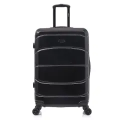 DUKAP Sense Lightweight Hardside Large Checked Spinner Suitcase - Black