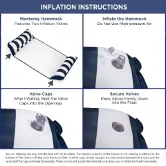 Aqua Leisure 2 Person Catalina Hammock Water Floats and Inflatables - Navy