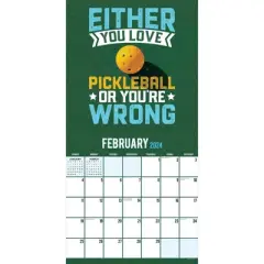TF Publishing 2024 Wall Calendar 12"x12" Pickleball is Life