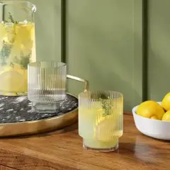 8.4oz Glass Ribbed Cassin Short Tumbler - Threshold&trade;