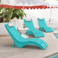 Arceso Pool Lounge Chairs - Anti-Floating HDPS Design for Pools & Backyard Sun Decks, Weighted Pool Chairs and Lounges , Includes Headrest