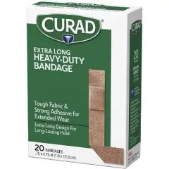 Curad Extra Long Heavy Duty Bandages 0.75" x 4.75", 20 Count