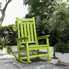 Hyleory HDPE Modern Resin Outdoor Rocking Chair, Patio Adirondack Chair for All Seasons
