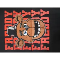Five Nights at Freddy's Freddy Repeat Text Boy's Black T-shirt