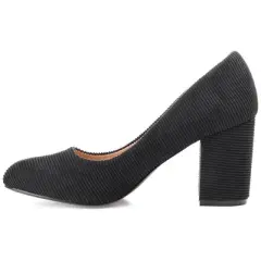 Journee Collection Womens Fai Round Toe Mid Block Heel Pumps