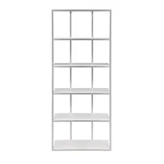 74" Shining Star Champagne Bookcase with Shelves White  - Treasure Trove Accents