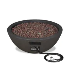 Riverside Fire Bowl Shale - Real Flame: Outdoor Entertainment, Propane Gas, Lava Rock, Weather-Resistant