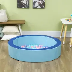 Outsunny Indoor/Outdoor Memory Foam Ball Pit for Toddlers 1-3 Sensory Toy, Blue