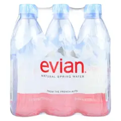 Evian Natural Spring Water - Case of 4/6 pack, 16.9 oz