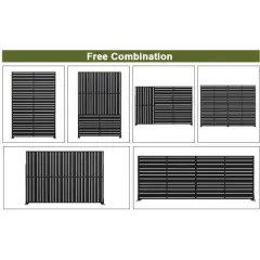 Lirago Outdoor Privacy Fence Panels 72 in Galvanized Metal