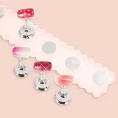 Unique Bargains Durable Nail Display Stand Transparent Silver Tone 1 Set