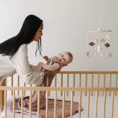 embe Nursery Hanging Mobile, Pastel Pink Rainbow