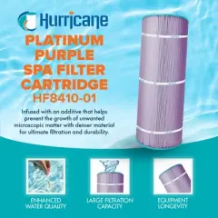 Hurricane HF8410-01P Platinum Purple Spa Cartridge Replacement for PJANCS200, Unicel C-8418, Filbur FC-0823, Jandy Industries CS 200