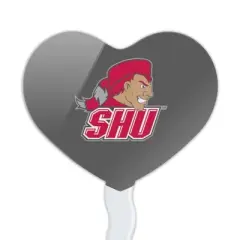 Sacred Heart University Secondary Logo Heart Love Cupcake Picks Toppers Decoration Set of 6