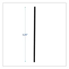 Boardwalk Single-Tube Stir-Straws, 5.25", Polypropylene, Black -  Box of 1000