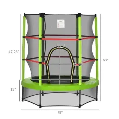 Jump Into Fun 5FT Toddler Trampoline Comes With Jumping Mat, Fencing Net And PVC Covered Metal Posts， Gift For Boys Girls 3 to 6 Years