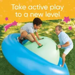 Hearthsong Rock With It Giant Inflatable Dome Rocker Bouncer with 6 Handles for Kids Outdoor Active Play