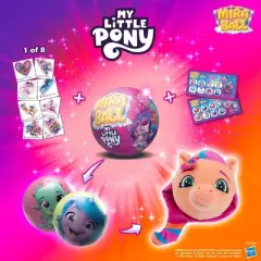 My Little Pony MiraBall, 3-in-1 Surprise, Blind Box Toys for Kids - Collectable Characters from TV Shows - Metal Ball, Plush, Stickers, White Ribbon