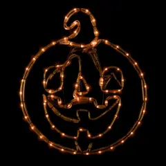 Northlight 18" Orange Jack O Lantern 4 Function LED Lighted Halloween Window Silhouette