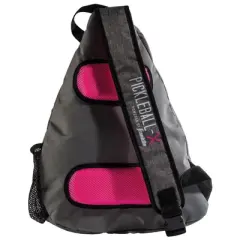 Franklin Sports Pickleball-X Elite Performance Official Sling Bag of the US OPEN - Gray/Pink