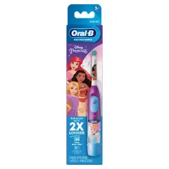 Oral-B Kids' Soft Bristles Battery Toothbrush Featuring Disney's Princesses with Replaceable Brush Head, for ages 3+