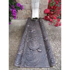 Oakland Living Cast Aluminum Turtle Downspout Gutter Splash Block