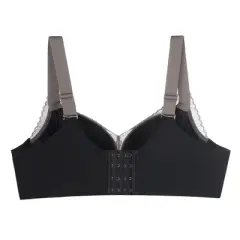 Agnes Orinda Women's Plus Size Wireless Soft Cup Comfort Unlined Lace Full Coverage Bra