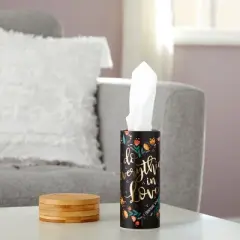 Zodaca 8-Pack Round Tissue Boxes - Travel Size Cylinder (50 Tissues Per Container) - Religious Quotes