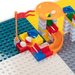 INFURNIC Game Tables Kids Activity Table With Chairs, 100pcs DIY Blocks Toys, Study Desk For Toddlers, Multicolored, 23.6"*14.8"*15.6"