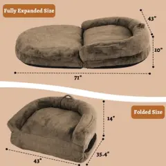 Human Sized Dog Bed for People Adults, Foldable Dog Bed for Humans, 71"x43"x10" Giant Dog Bed with Removable Cover,
