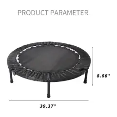 QingMoon 40 Inch Foldable Trampoline With Non-slip Rubber Cover,  Adjustable Foam Handle, Ideal For Fitness, Sports, And Outdoor Recreation