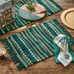 Park Designs Rainforest Chindi Green Placemat Set of 4