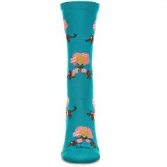 Memoi Dachshund Float Bamboo Blend Crew Sock