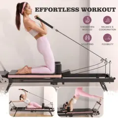 Foldable Pilates Equipment for Home Gym - Pilates Reformer Machine for Home Workouts, with Jump Board, Additional 4 Springs
