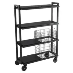 Cart System with wheels 4 Tier Black - Atlantic