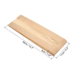 Unique Bargains Kraft Paper Oil-proof Lining Transparent Front Window Bread Bags 100 Pcs